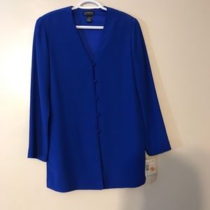 Liz Claiborne Collection Ladies Button Front Blouse Top Size 6 Blue.  ❤️❤️❤️